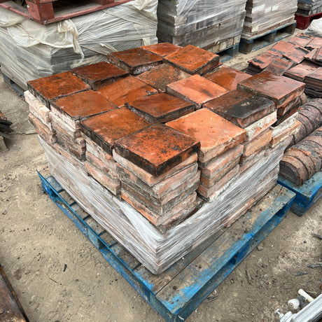 Reclaimed Red Quarry Tiles - 9” x 9” (Job Lot) - Reclaimed Brick Company