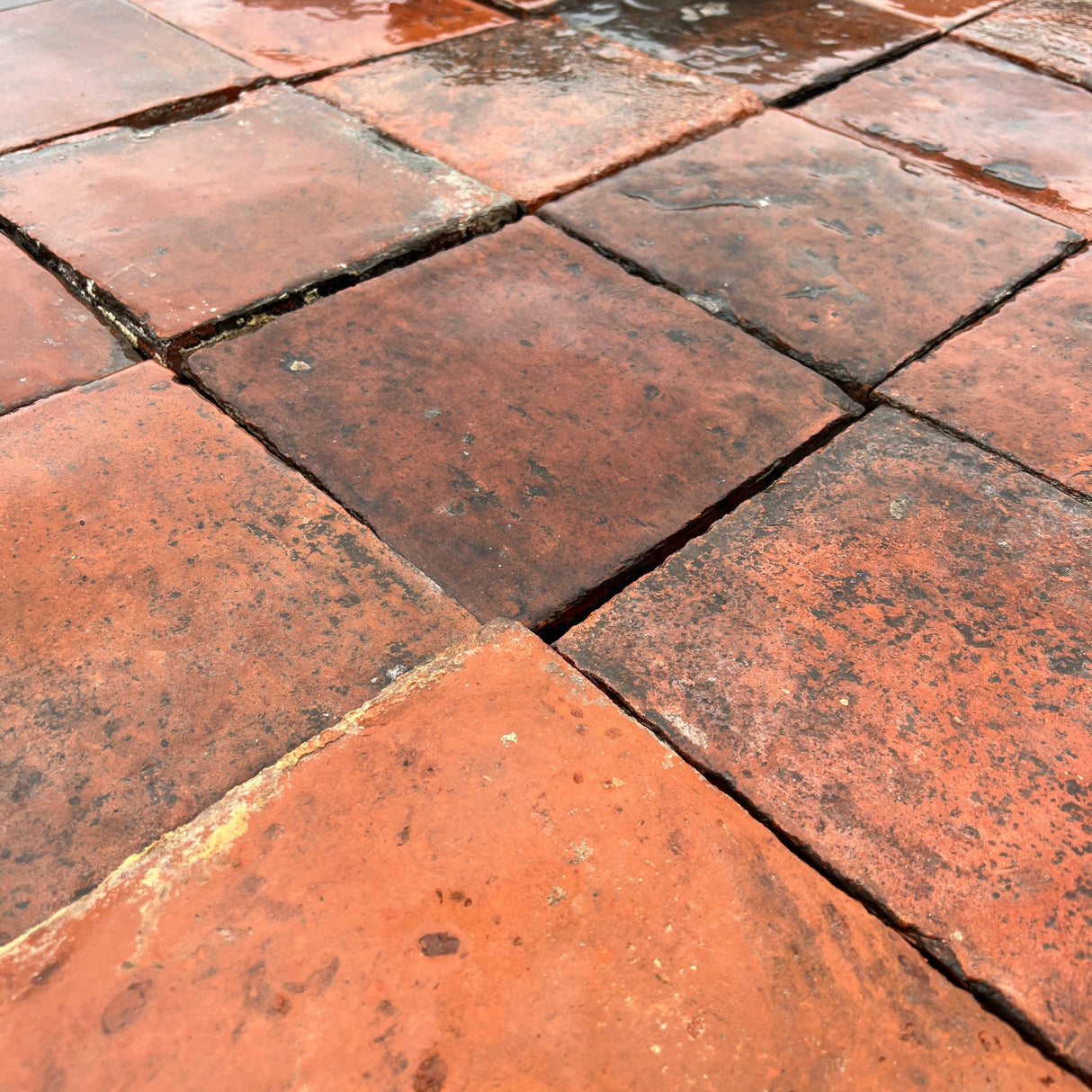 Reclaimed Red Quarry Tiles - 9” x 9” - Reclaimed Brick Company