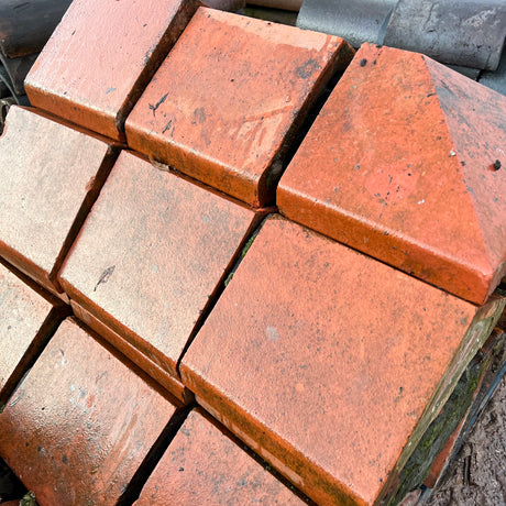 Reclaimed Red Saddleback Triangle Terracotta Wall Coping - 16” x 8” - Job Lot Of 8 Linear Meters - Reclaimed Brick Company