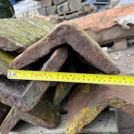 Reclaimed Red Sandstone Weathered Stone Roof Ridge Tile - Batch of 20 Meters - Reclaimed Brick Company
