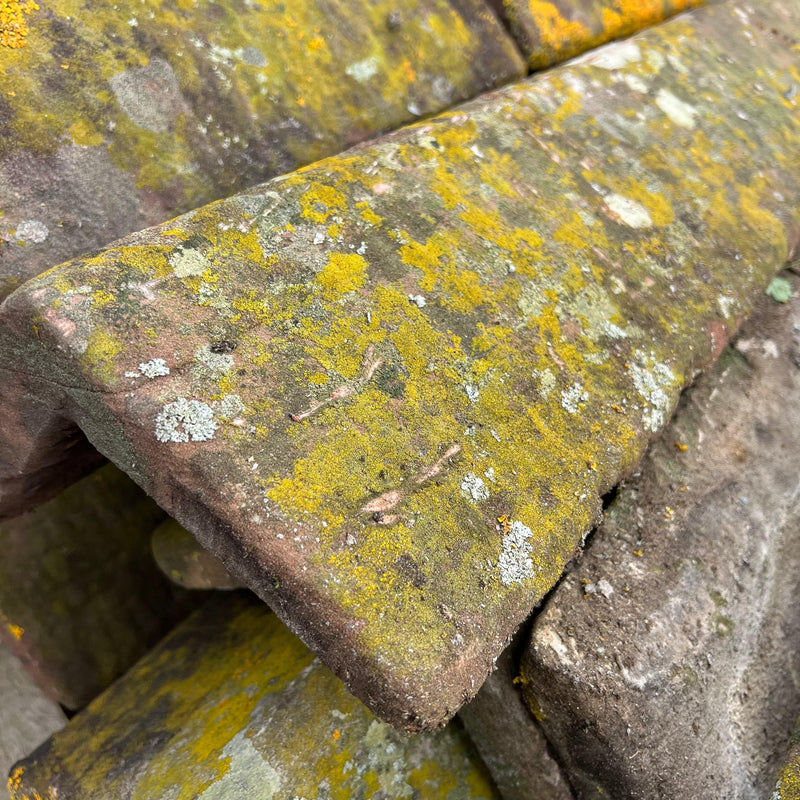 Reclaimed Red Sandstone Weathered Stone Roof Ridge Tile - Batch of 20 ...