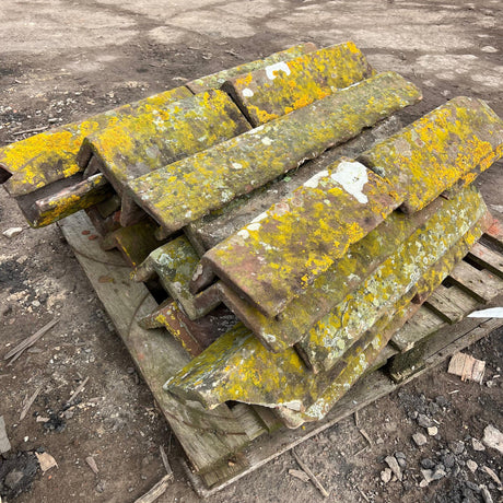 Reclaimed Red Sandstone Weathered Stone Roof Ridge Tile - Batch of 20 Meters - Reclaimed Brick Company