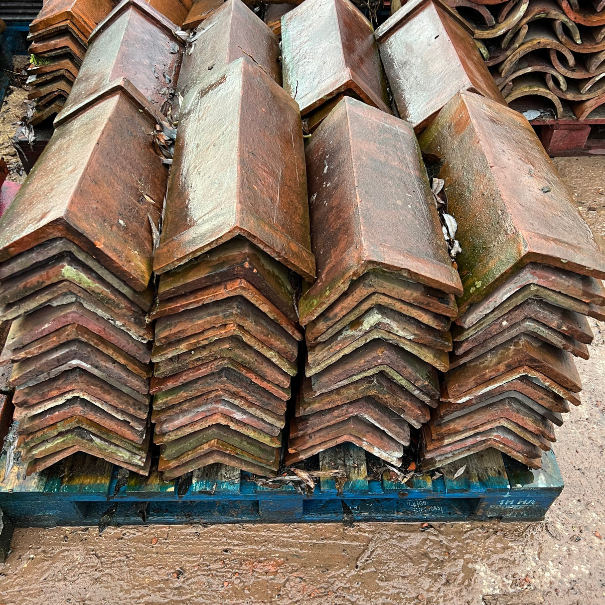 Reclaimed Red Triangle Ridge Tile - Job Lot of 110 - Reclaimed Brick Company