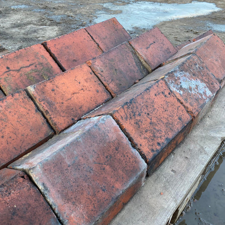 Reclaimed Red Triangle Wall Coping Bricks - Batch of 4.5 Linear Meters - Reclaimed Brick Company