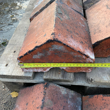 Reclaimed Red Triangle Wall Coping Bricks - Batch of 4.5 Linear Meters - Reclaimed Brick Company