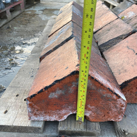 Reclaimed Red Triangle Wall Coping Bricks - Batch of 4.5 Linear Meters - Reclaimed Brick Company