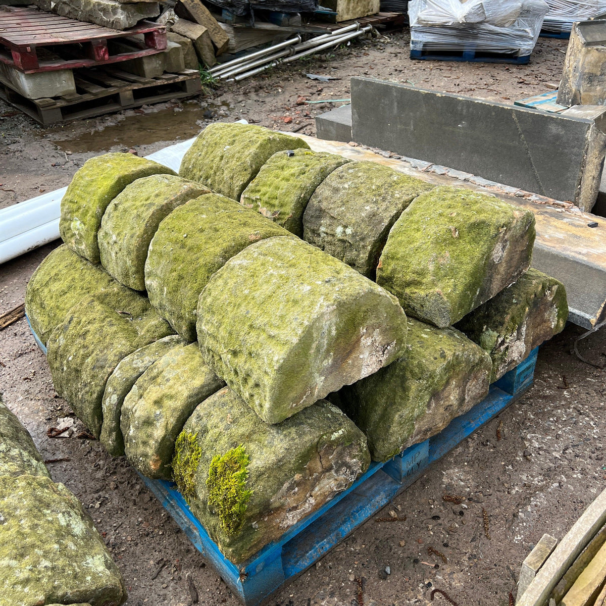 Rusticated Coping Stones Reclaimed Natural Stone Half Round Wall Coping | Stone Coping ...