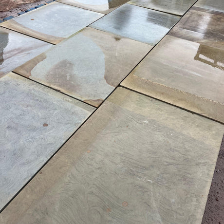 Reclaimed Sawn Grey Yorkshire Stone Paving Flag Stones - Reclaimed Brick Company