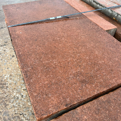 Reclaimed Sawn Red Sand Stone Paving Flag Stones - Reclaimed Brick Company