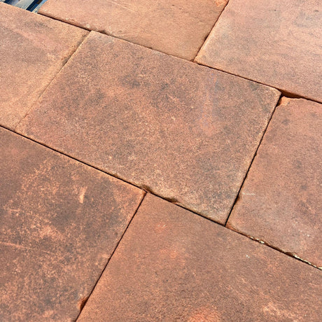 Reclaimed Sawn Red Sand Stone Paving Flag Stones - Reclaimed Brick Company