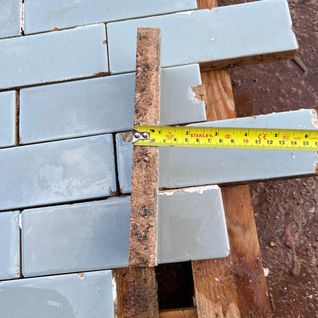 Reclaimed Sky Blue Glazed Brick Slip - Reclaimed Brick Company