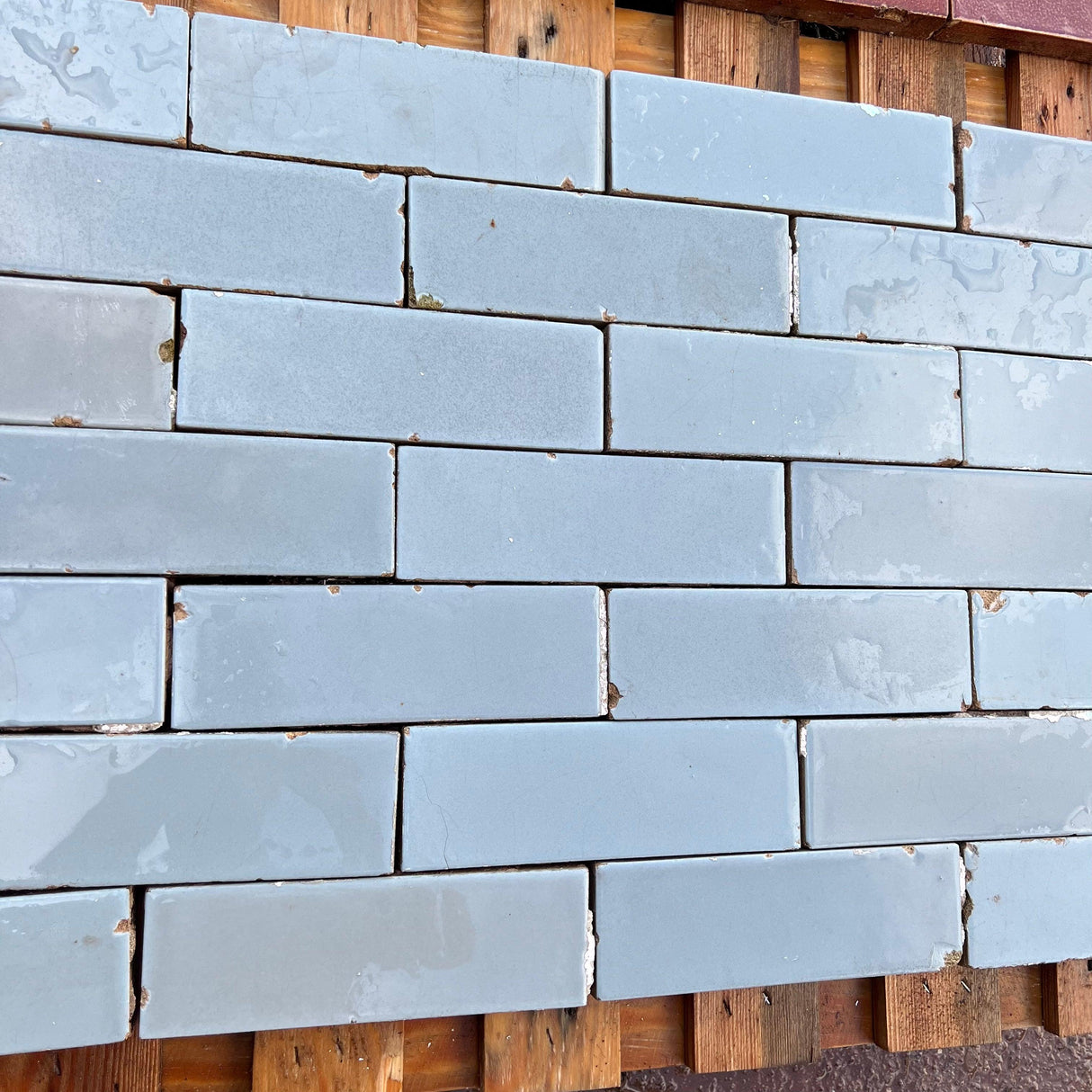 Reclaimed Sky Blue Glazed Brick Slip - Reclaimed Brick Company