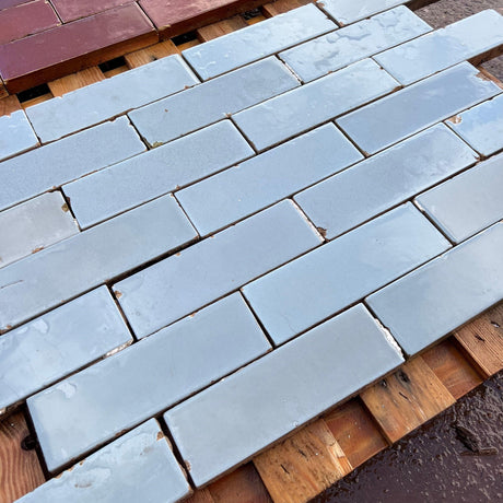 Reclaimed Sky Blue Glazed Brick Slip - Reclaimed Brick Company