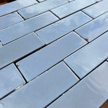 Reclaimed Sky Blue Glazed Brick Slip - Reclaimed Brick Company