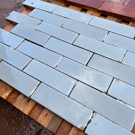 Reclaimed Sky Blue Glazed Brick Slip - Reclaimed Brick Company