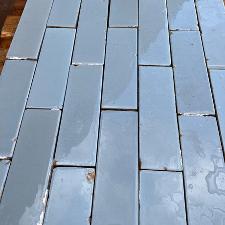 Reclaimed Sky Blue Glazed Brick Slip - Reclaimed Brick Company