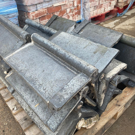 Reclaimed Staffordshire Blue Roll Top Ridge Tiles - (Job Lot) - Reclaimed Brick Company