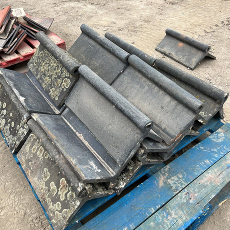 Reclaimed Staffordshire Blue Roll Top Ridge Tiles - Job Lot - Reclaimed Brick Company