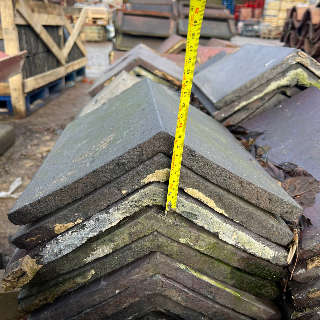 Reclaimed Staffordshire Blue Triangle Ridge Tile - Job Lot of 150 - Reclaimed Brick Company