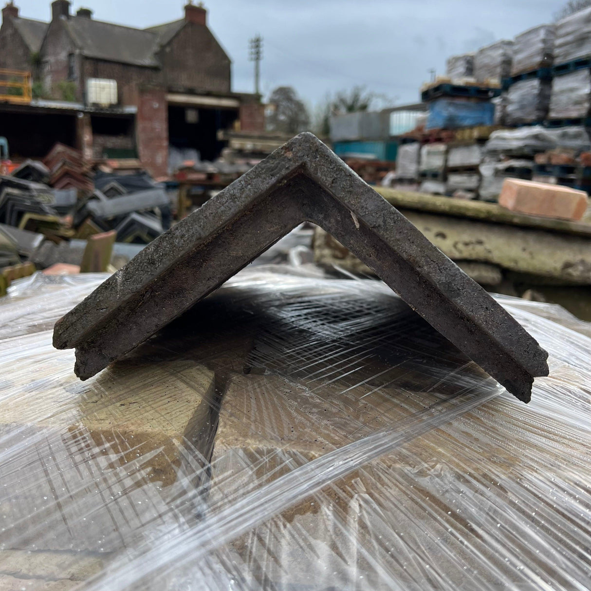 Reclaimed Staffordshire Blue Triangle Ridge Tiles - 75 Degrees - Reclaimed Brick Company