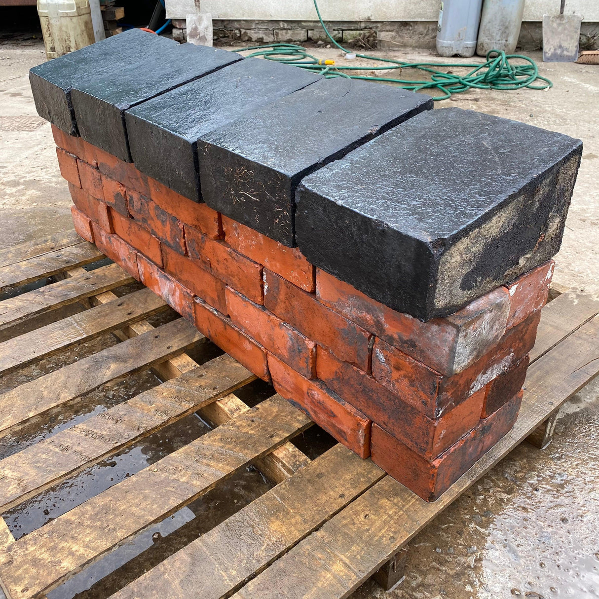 Reclaimed Staffordshire Blue Wall Coping Bricks - Reclaimed Brick Company