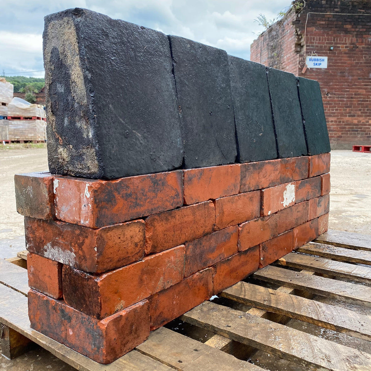 Brick Supplies - Reclaimed Staffordshire Blue Wall Coping Bricks - Reclaimed Brick Company