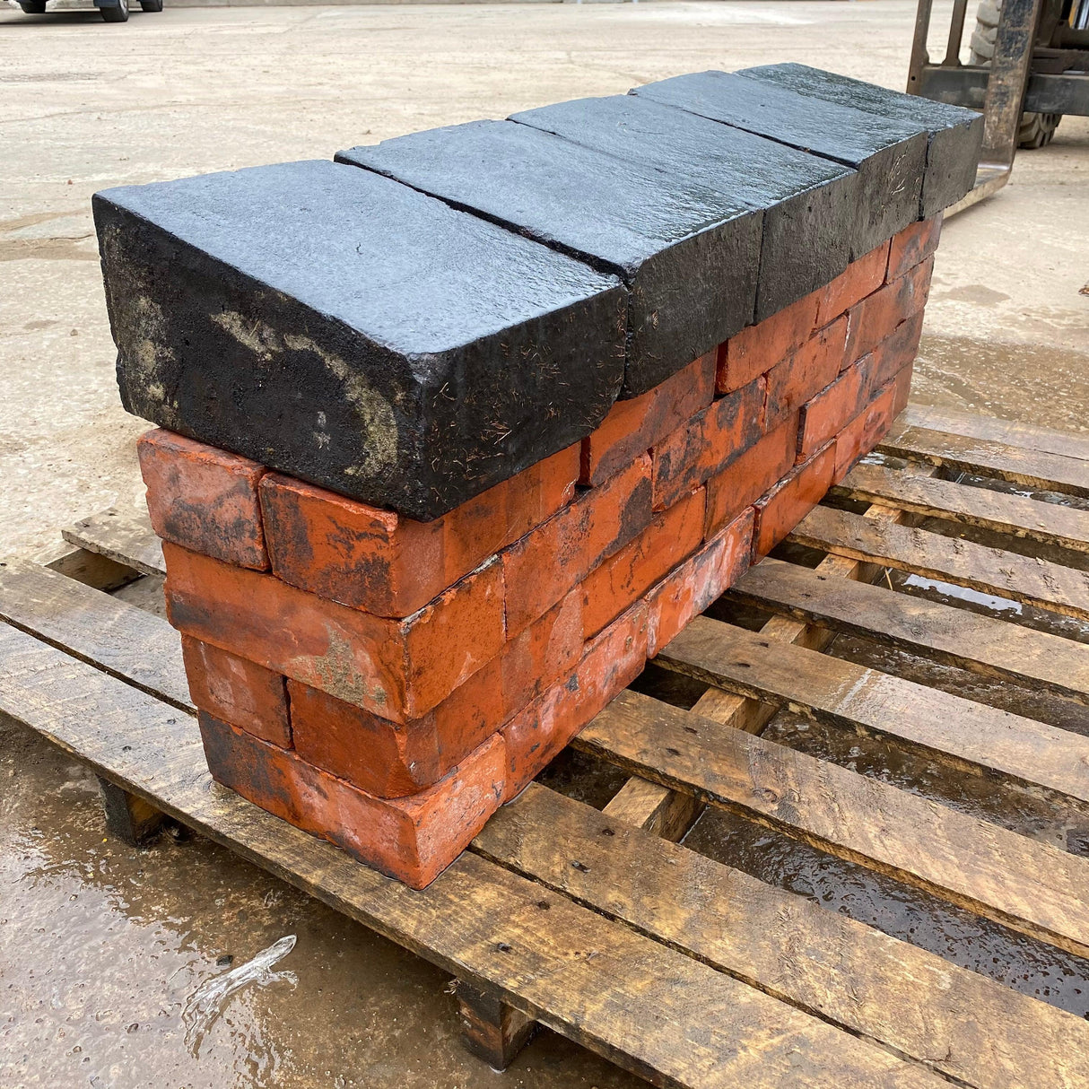 Staffordshire Blue Wall Coping Bricks - Reclaimed Brick Company