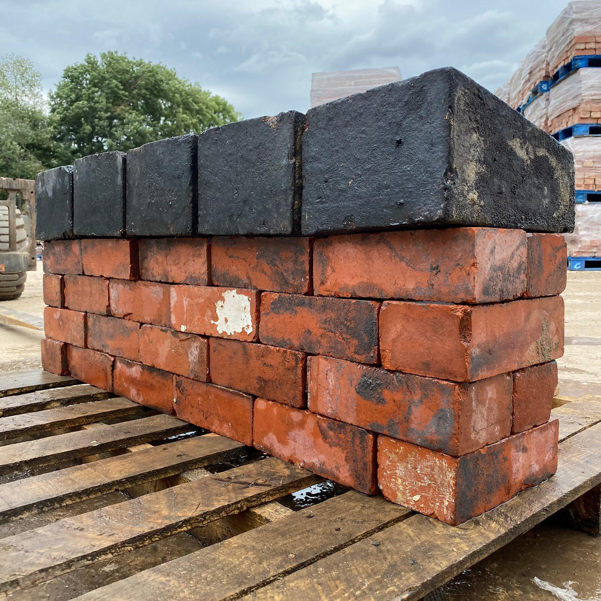 Reclaimed Blue Wall Coping Bricks - Reclaimed Brick Company
