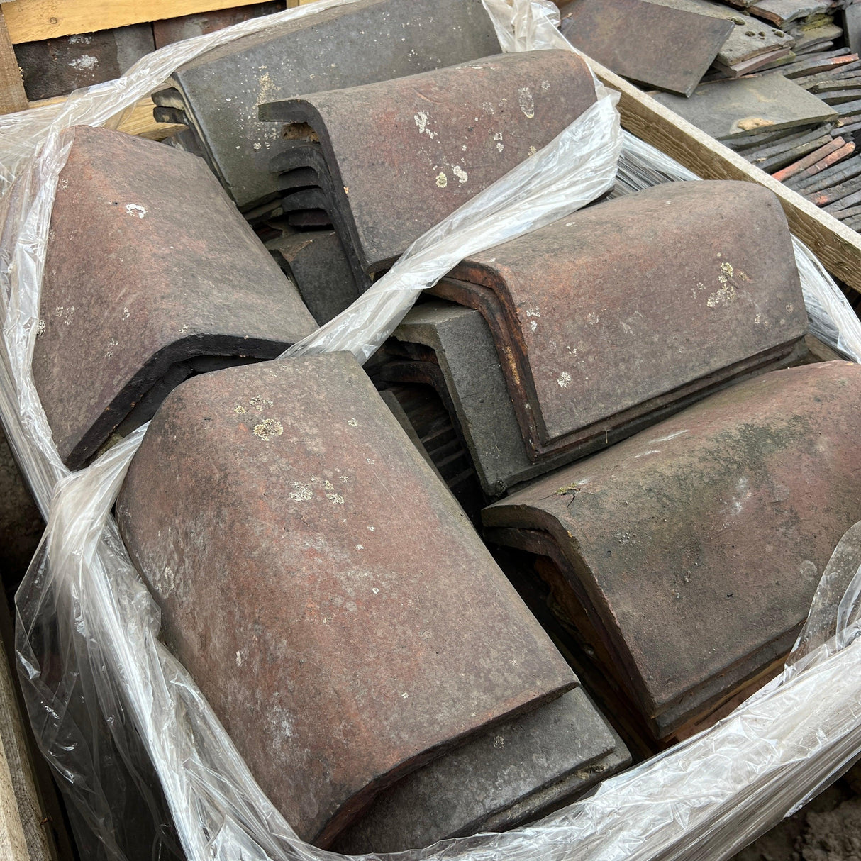 Reclaimed Staffordshire Brindle Blue Hogback Clay Ridge Roof Tile ...