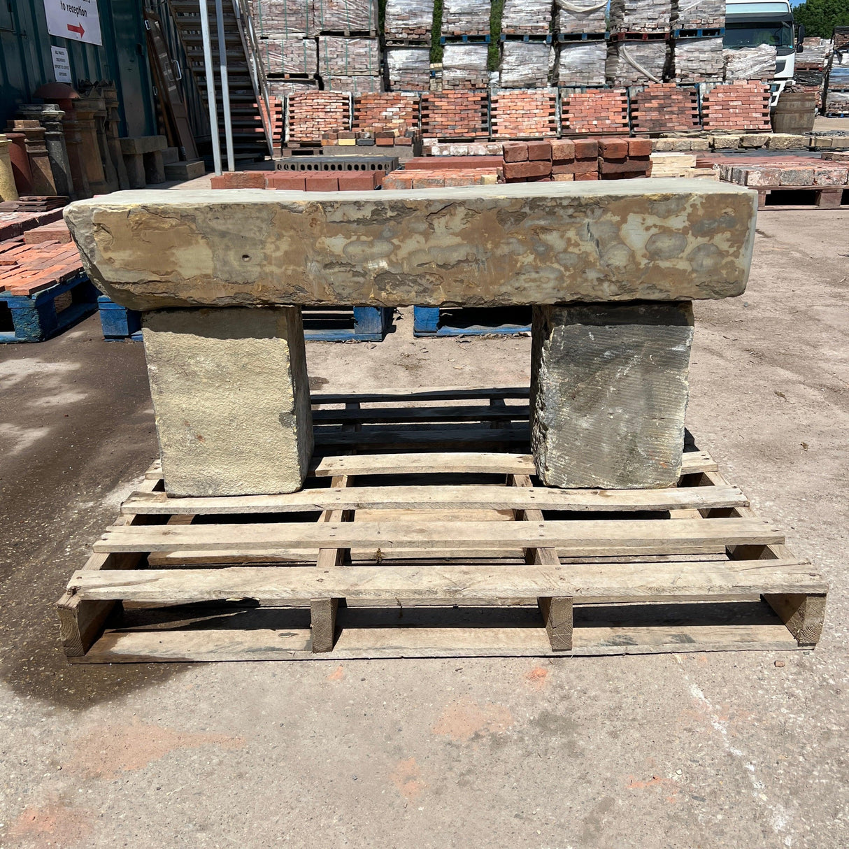 Reclaimed Stone Bench Seat