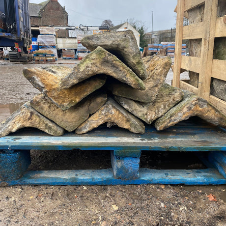 Reclaimed Stone Roof Ridge Tiles - Batch of 29 ft (Job Lot) - Reclaimed Brick Company