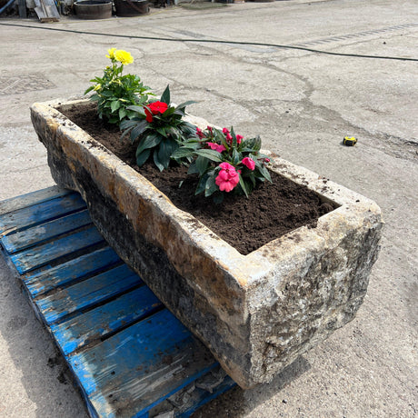 Reclaimed Stone Trough / Planter - No. 7 - Reclaimed Brick Company