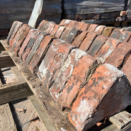 Reclaimed Triangle Wall Coping Handmade Bricks - Batch of 44 - Reclaimed Brick Company