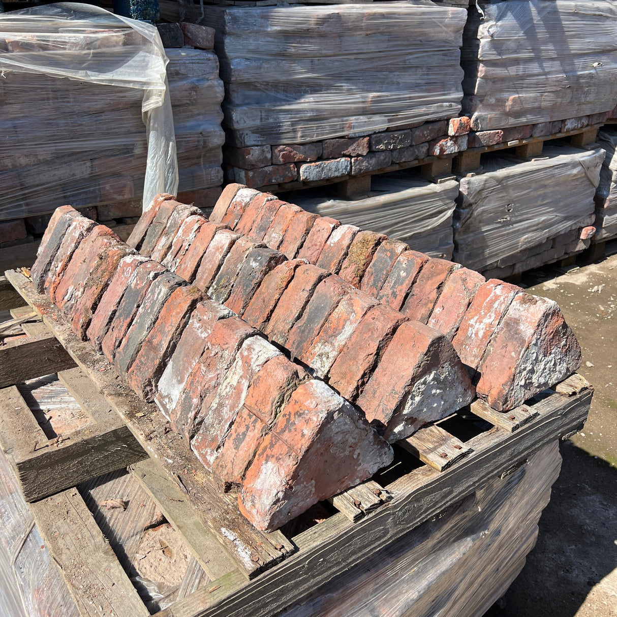 Triangle Wall Coping Handmade Bricks - Batch of 44 - Reclaimed Brick Company