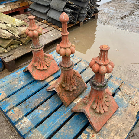 Reclaimed Victorian Clay Spike Finial (Set of 3) - Reclaimed Brick Company