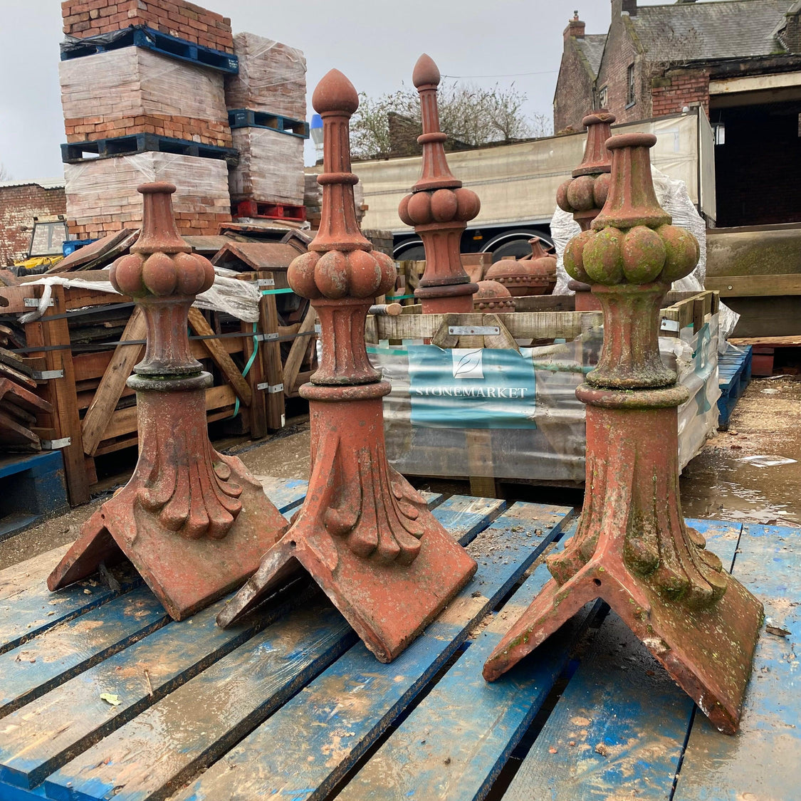 Clay Ridge Finials Reclaimed Victorian Clay Spike Finial (Set of 3) – Reclaimed Brick Company