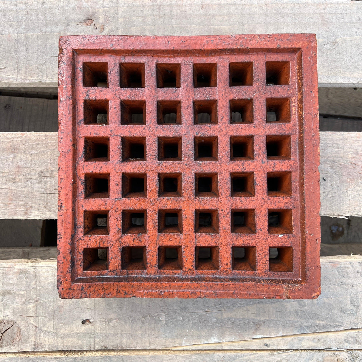 Reclaimed Victorian Imperial Red Clay Double Air Brick Vent - 36 Hole - Reclaimed Brick Company