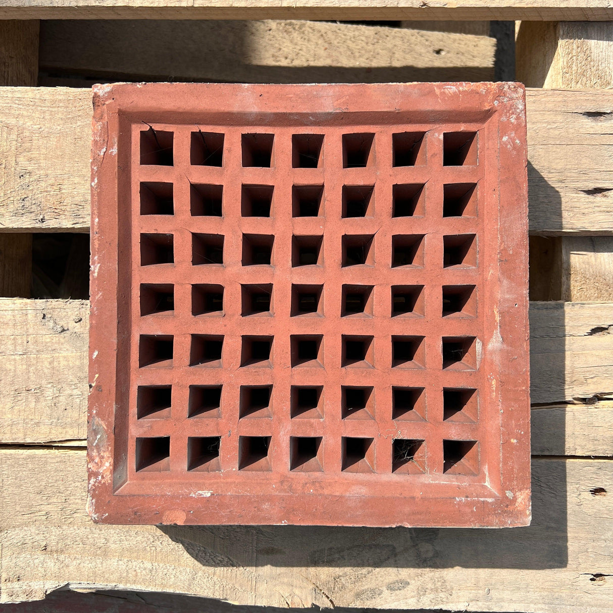 Reclaimed Victorian Imperial Red Clay Double Air Brick Vent - 49 Hole - Reclaimed Brick Company