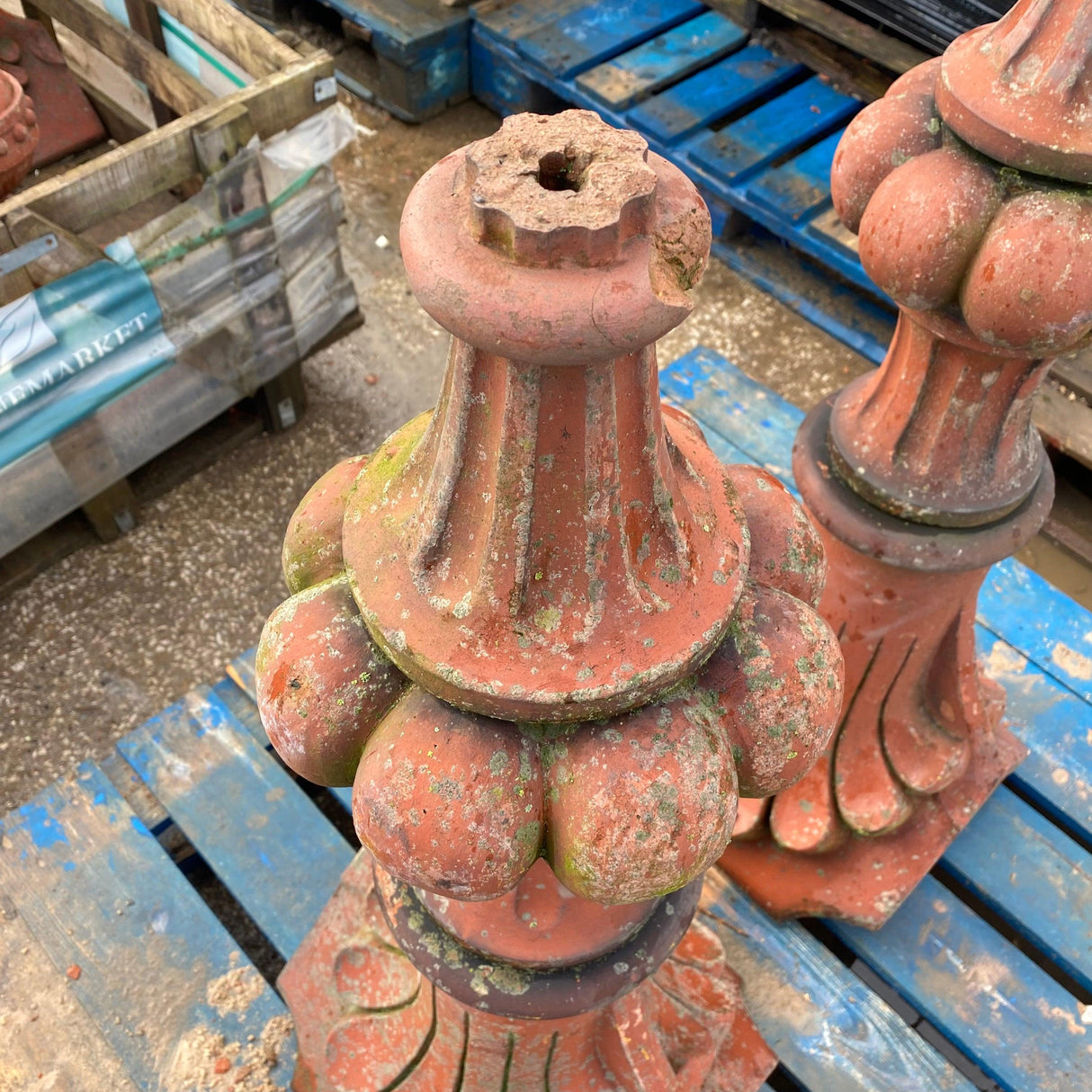 Reclaimed Victorian Tall Clay Spike Finial (Set of 2) - Reclaimed Brick Company