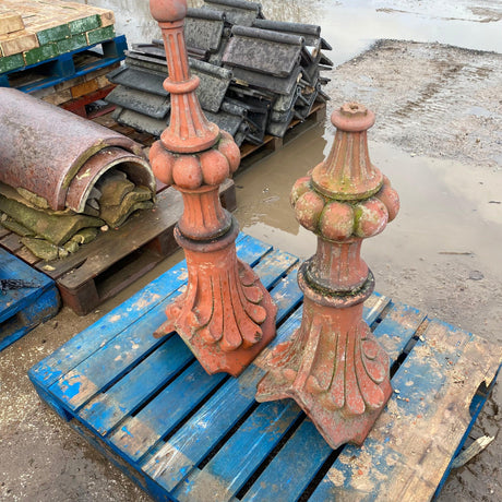 Reclaimed Victorian Tall Clay Spike Finial (Set of 2) - Reclaimed Brick Company