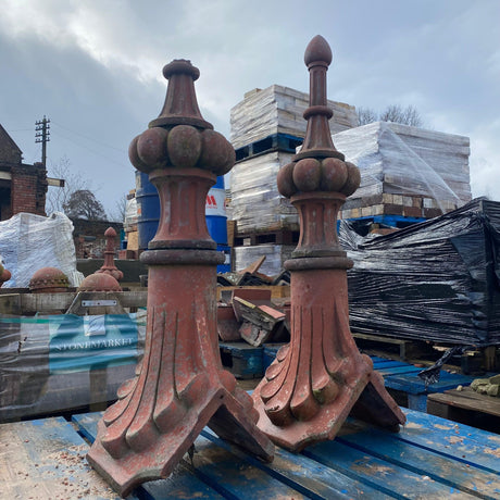 Reclaimed Victorian Tall Clay Spike Finial (Set of 2) - Reclaimed Brick Company