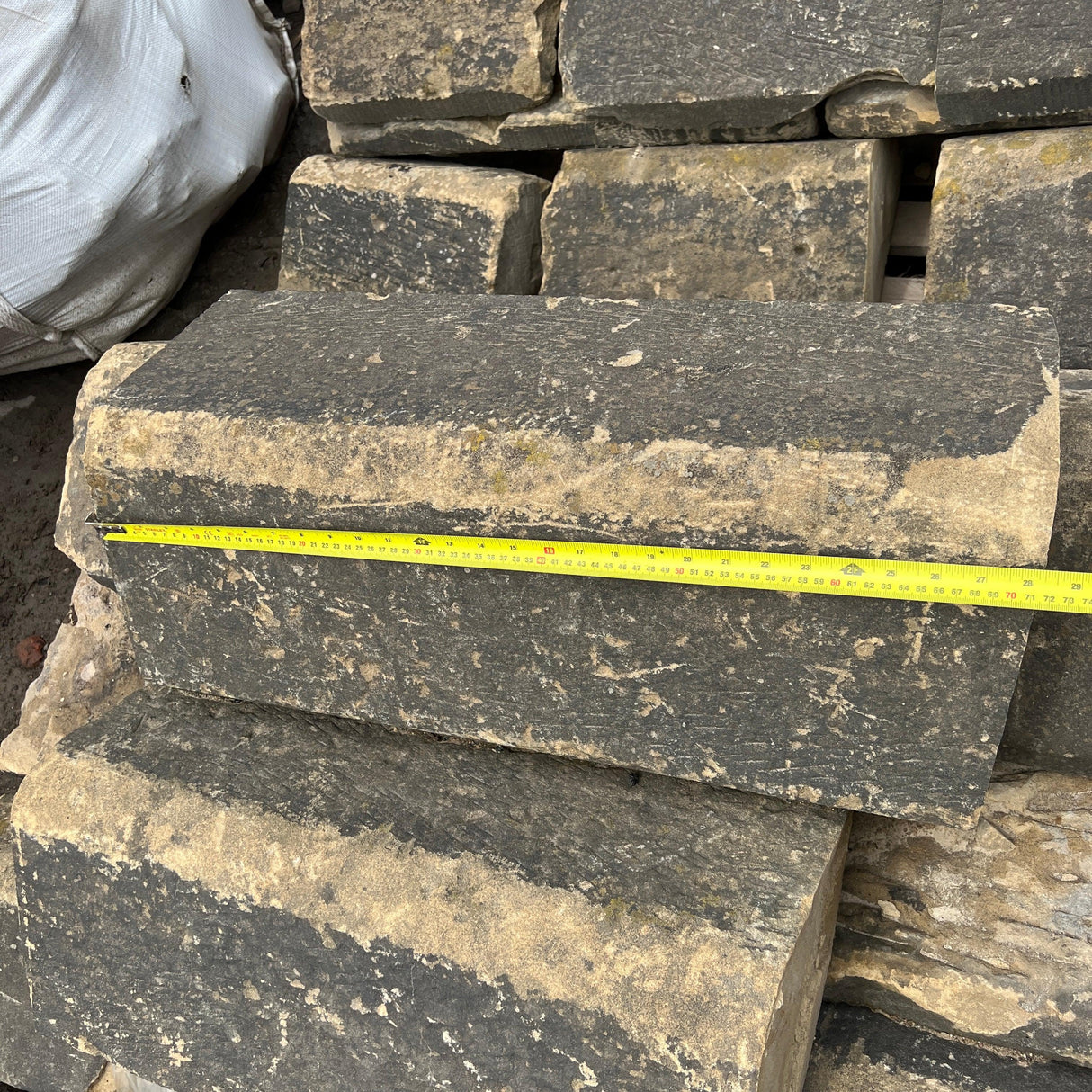 Reclaimed Weathered Stone Triangle Wall Coping - Job Lot - Reclaimed Brick Company