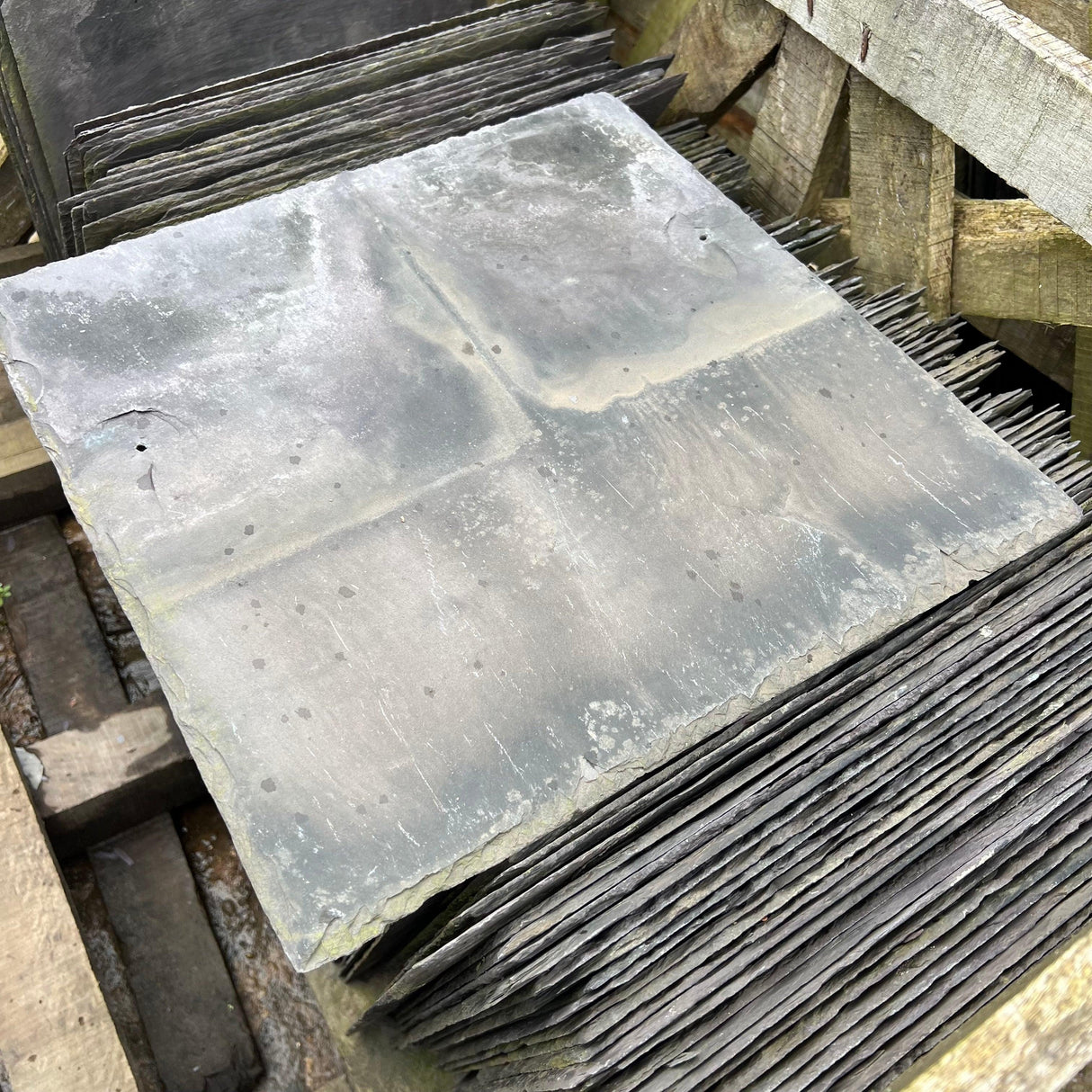 Reclaimed Welsh Blue 14” x 14” Roofing Slate - Each - Reclaimed Brick Company