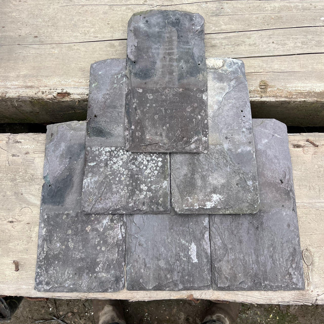 Reclaimed Welsh Blue 14” x 7” Roofing Slate - Each - Reclaimed Brick Company