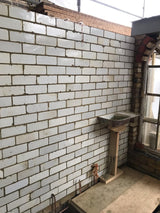 Reclaimed White Glazed Brick Feature Wall, London - Reclaimed Brick Company