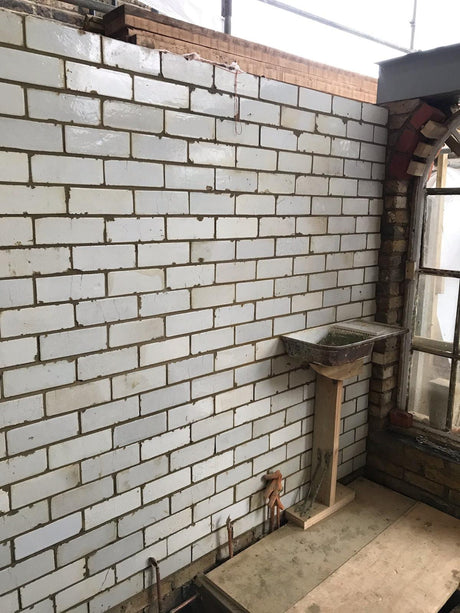 Old Reclaimed White Glazed Brick - Reclaimed Brick Company