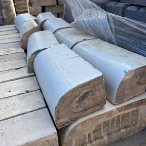 Reclaimed White Glazed Bullnose Plinth Brick - Reclaimed Brick Company