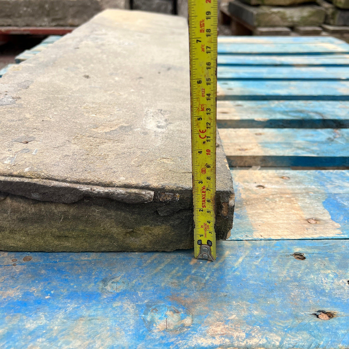 Reclaimed Yorkshire Stone Angled Wall Coping / Step - Reclaimed Brick Company