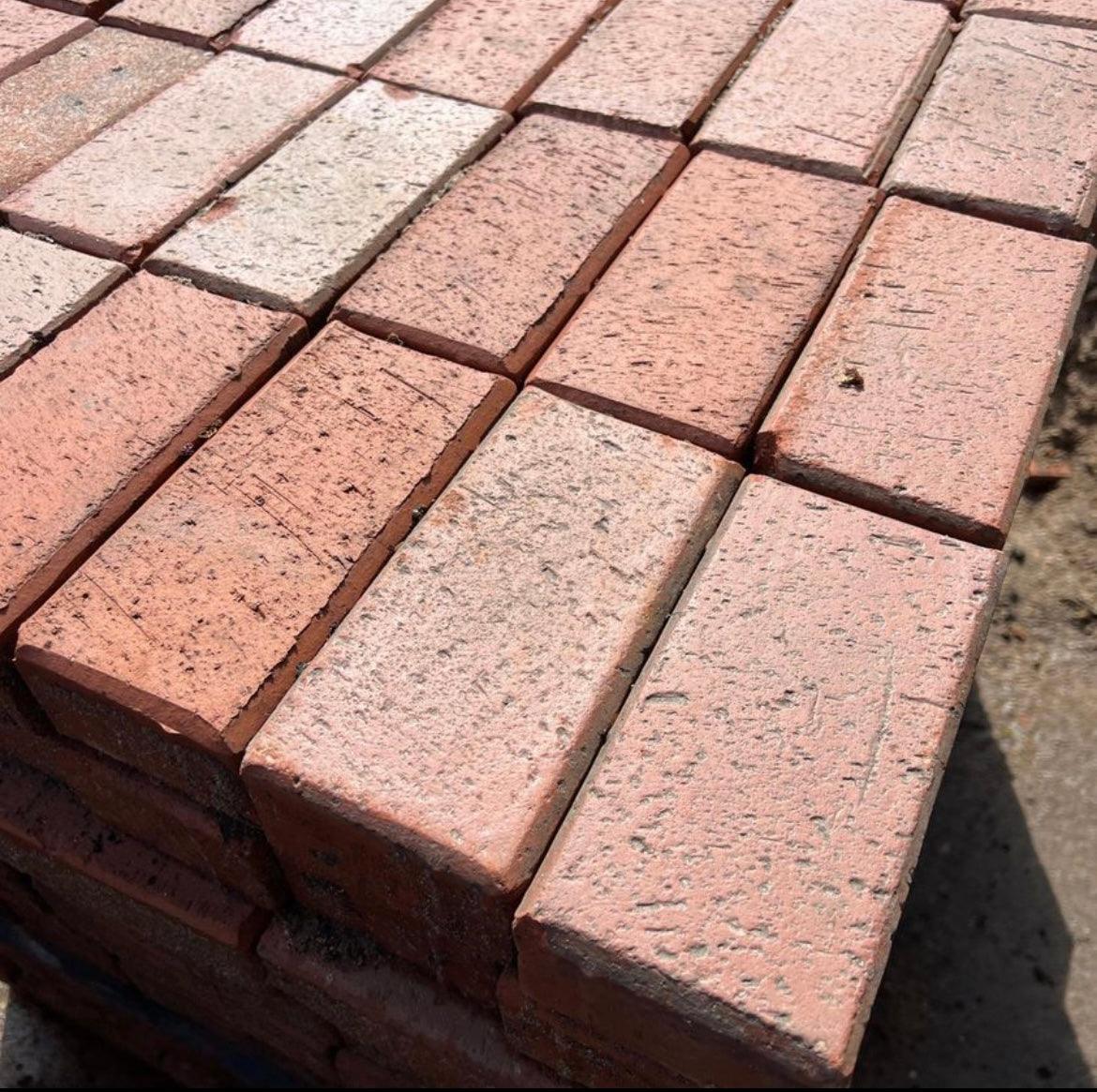 Used Red Clay Block Paving Pavers - 200mm x 100mm - Reclaimed Brick Company