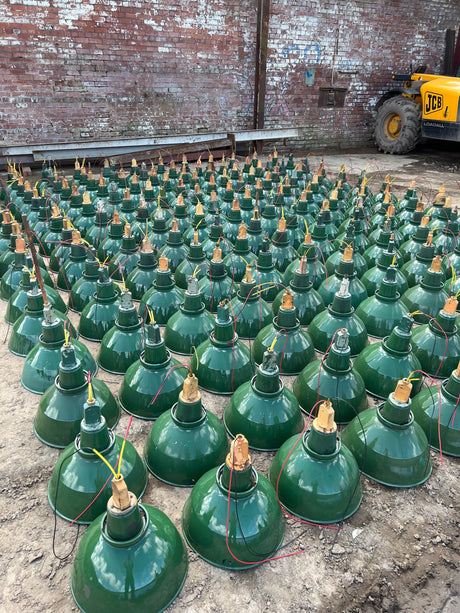 Vintage AEI Lamp and Lighting Co. Green Enamel Industrial Pendants Lamp - 16” - Reclaimed Brick Company